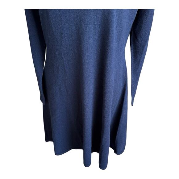 Oliver Charles Merino Wool Yak Navy Blue All-Season Swing Dress M - Picture 4 of 13
